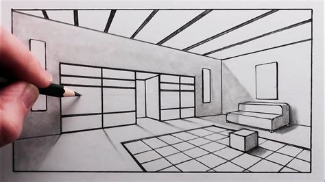 2 point perspective interior|2 Point Perspective Drawing: Step by Step Guide for Beginners.